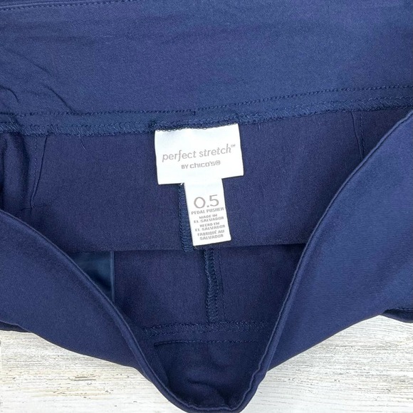 Chico’s Perfect Stretch Pedal Pusher Pants Navy Blue Women's Size S - Picture 5 of 12
